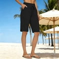 thumbnail image 2 of Womens Bermuda Shorts Drawstring Waist Athletic Loose Casual Running Comfy Summer Shorts with Pockets by Yigetop Black 2XL, 2 of 6
