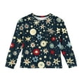 thumbnail image 4 of Girls Long Sleeve Pullover Top with Festive Tree and Gift Print Crewneck Casual Comfortable Soft Shirt for Holiday Wear, 4 of 4