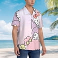 thumbnail image 4 of Lsque Sanrio Pattern Hawaiian Shirt for Men Unisex Summer Beach Casual Short Sleeve Cotton Linen Button Down Shirts-X-Large, 4 of 6