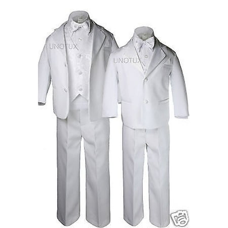

White Baby Toddler Kid Boy Wedding Baptism Formal Party Tuxedo Suit sz S M L-20