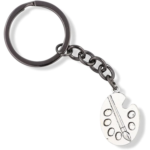 Emerald Park Jewelry Painters Palette Charm Keychain (Medium, Silver, alloy)