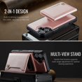 thumbnail image 5 of Decase Premium Magnetic Detachable Wallet Case for iPhone 16 Plus,Shock-Absorbent, Anti-Scratch PU Leather+TPU Bumper Cover, Slim & Rugged, with Credit Card Slots, Fits Mag-Safe Car Mount,Rosegold, 5 of 9