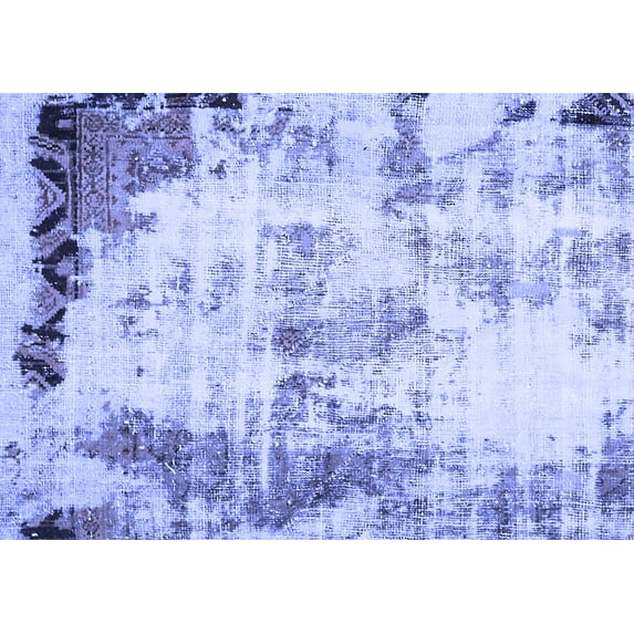 Ahgly Company Machine Washable Indoor Rectangle Abstract Blue Modern Area Rugs, 6' x 9'