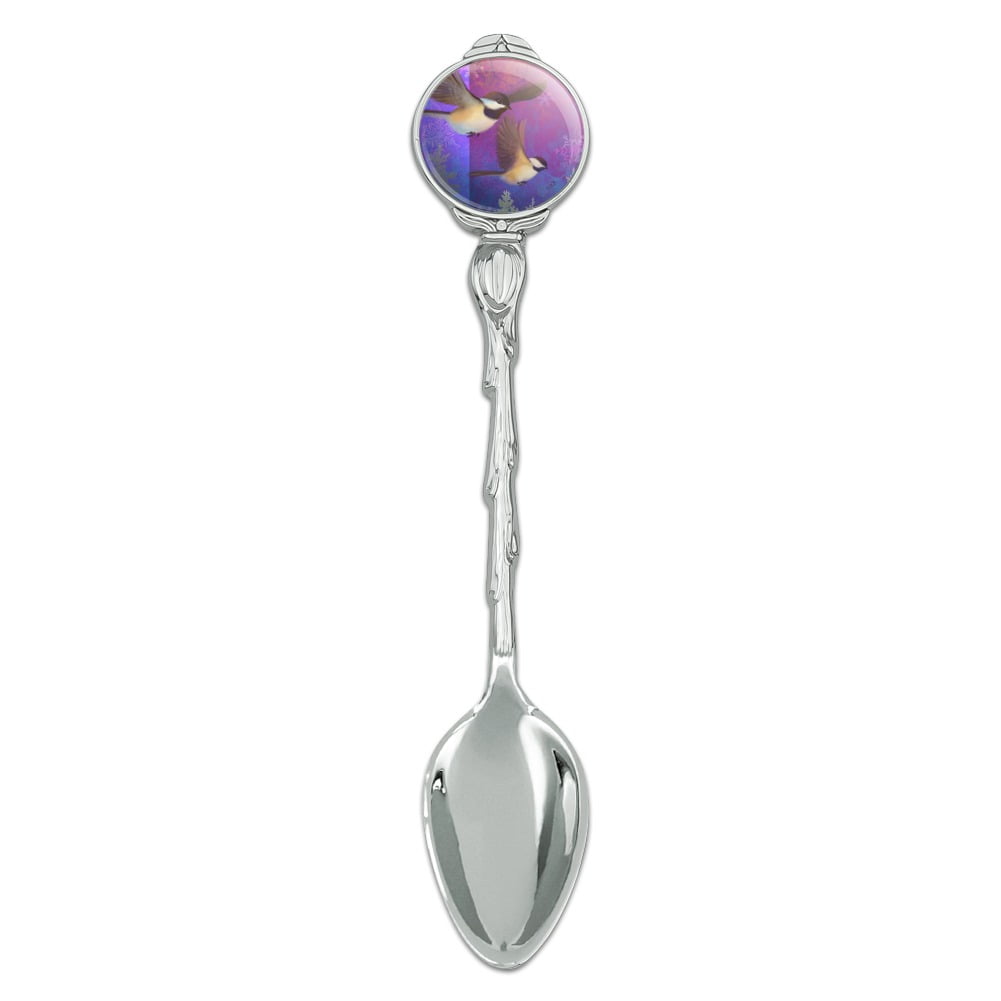 Christmas Holiday Chickadees Birds Novelty Collectible Demitasse Tea Coffee Spoon
