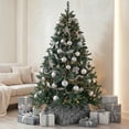 thumbnail image 3 of 24" Silver-Grey Sequin Christmas Tree Collar - 4-Piece Set, Sparkling Stand Cover for Festive Decor, 3 of 7