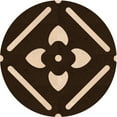 thumbnail image 1 of Ahgly Company Machine Washable Indoor Round Transitional Black Brown Area Rugs, 5' Round, 1 of 7