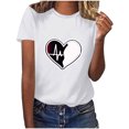 thumbnail image 1 of Diufon Hauts de la Saint-Valentin pour Femmes, Tunique Décontractée à Manches Courtes, Chandail à Col Rond, Blouse Tendance Mignonne à Imprimé Graphique, 1 of 6