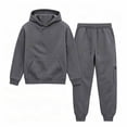 thumbnail image 4 of Ulanda Boys 2 Piece Outfits Sweatsuit Hoodie and Sweatpants Tracksuit Athletic Jogger Sets Toddler Kids Matching Sets (Grey, 3-4 Years), 4 of 6