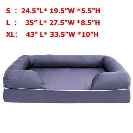 Gymax Small Dog Sofa Pet Bed Solid Memory Foam Comfortable Gray