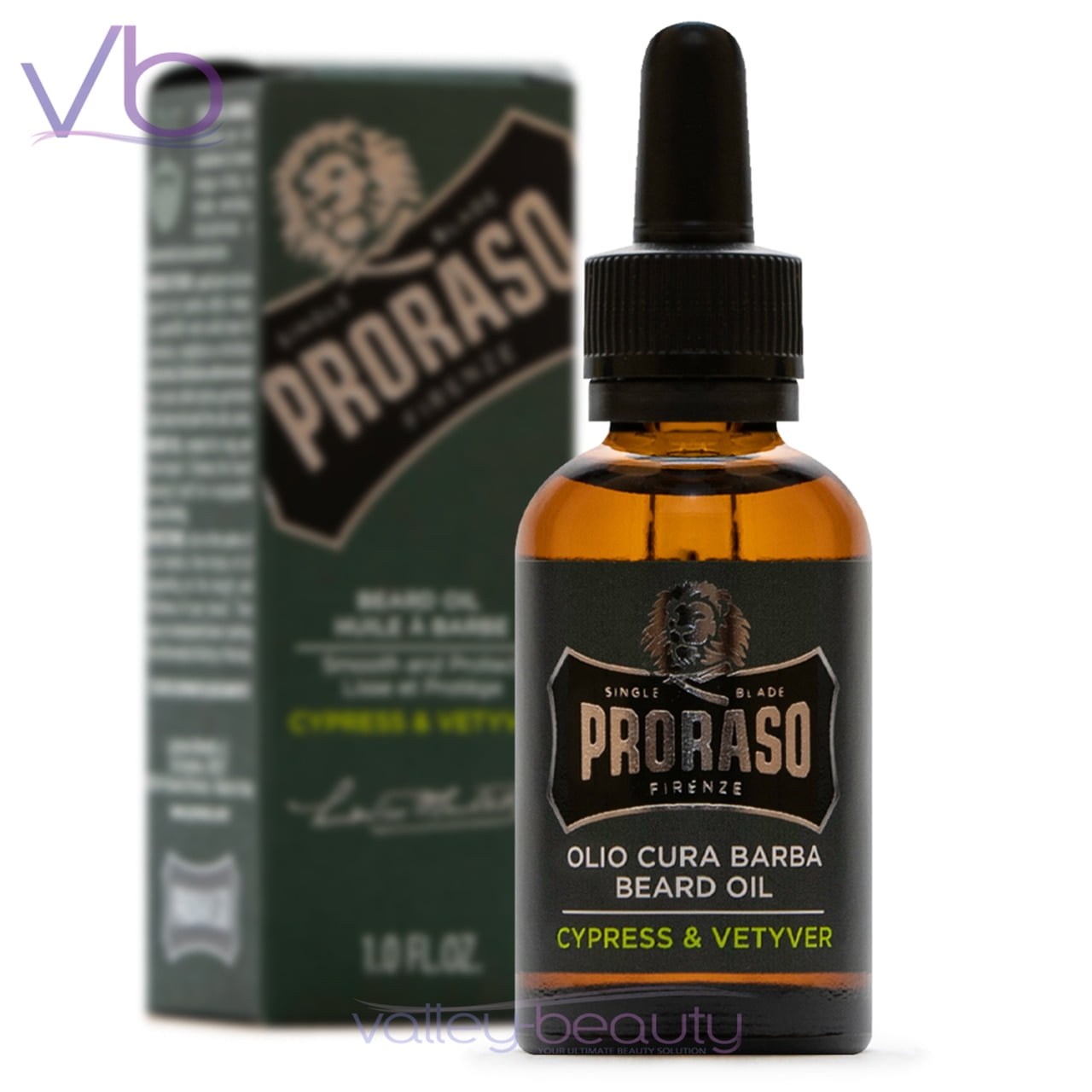 Proraso Single Blade Cypress & Vetyver Beard Oil, 1.0 fl.oz