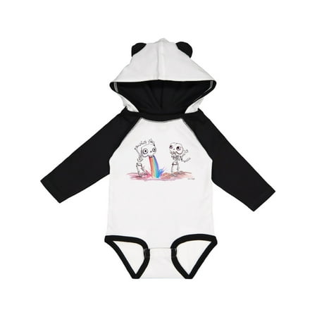 

Inktastic Skeleton Pukes Rainbow Gift Baby Boy or Baby Girl Long Sleeve Bodysuit