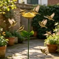 thumbnail image 5 of MMJ Bird Feeder Iron Ground Stake Bird Bath Bowl Outdoor Garden Courtyard Decoration 25.2x4.33in, 5 of 8
