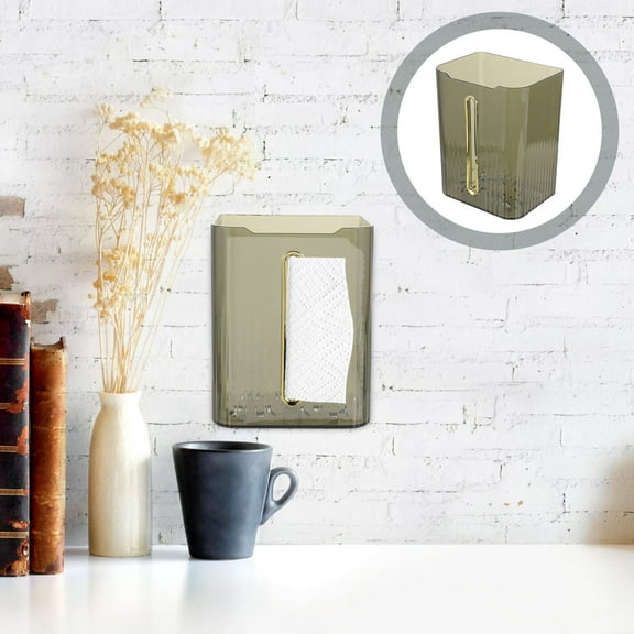 WRITWAA Wall-Mounted Refillable Paper Towel Holder and Napkin Box for Bathroom Storage and Kitchen Organization