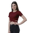 thumbnail image 3 of Moomaya Haut à Ourlet Croisé pour Femmes Manches Courtes Col Rond T-Shirt Blouse Hauts, 3 of 6
