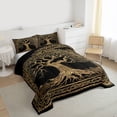 thumbnail image 3 of jejeloiu Tribal Golden Branches Twin Comforter Sets,Boho Exotic Tree Bedding Set For Men Women Reversible 2 Pieces, 3 of 8