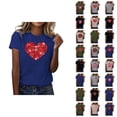 thumbnail image 1 of T-shirts de la Saint-Valentin pour Femmes 2026 à Manches Courtes Col Rond avec Cœur Graphique, 1 of 4