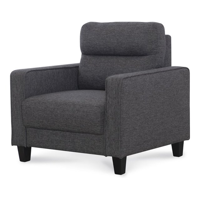 HFO Tissu Polyester Moderne Chaise à Canaux Rembourré en Gris