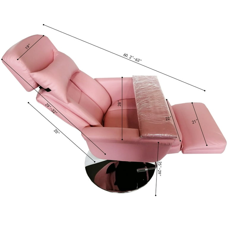 EQCOTWEA Facial Bed Recliner Spa Table Salon Chair for Beauty Home 360 Degree Rotating Air Pressure Beauty Chair Pink