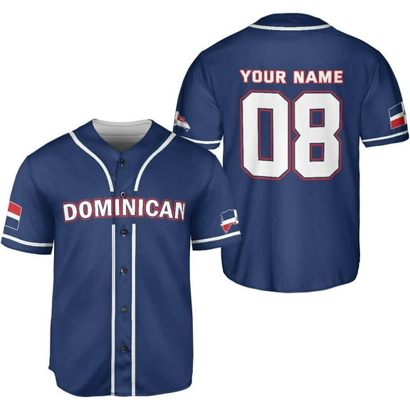 Personalized Dominican Republic Baseball Jersey Shirt,Team Name Republic Dominicana Baseball Jersey for Men,Women (S)