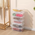 thumbnail image 4 of Shoe Storage Box Clear Plastic Stackable With Lid Durable Closet Containers For Shoes  Crafts And Art Supplies (12 Pack-6qt), 4 of 6