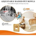 thumbnail image 6 of Raised Dog Bowl Stand,Elevated Cat Bowls,6 Heights Adjustable Elevated Dog Bowls with 10oz 2 Stainless Steel Dog Bowls,Dinosam Cat Bowls for Indoor Cats, Adjusts to Heights 2.95"-6.89", 6 of 14