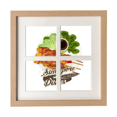 thumbnail image 1 of Traditional Singapore Satay Dish Frame Wall Tabletop Display 4 Openings Picture, 1 of 3