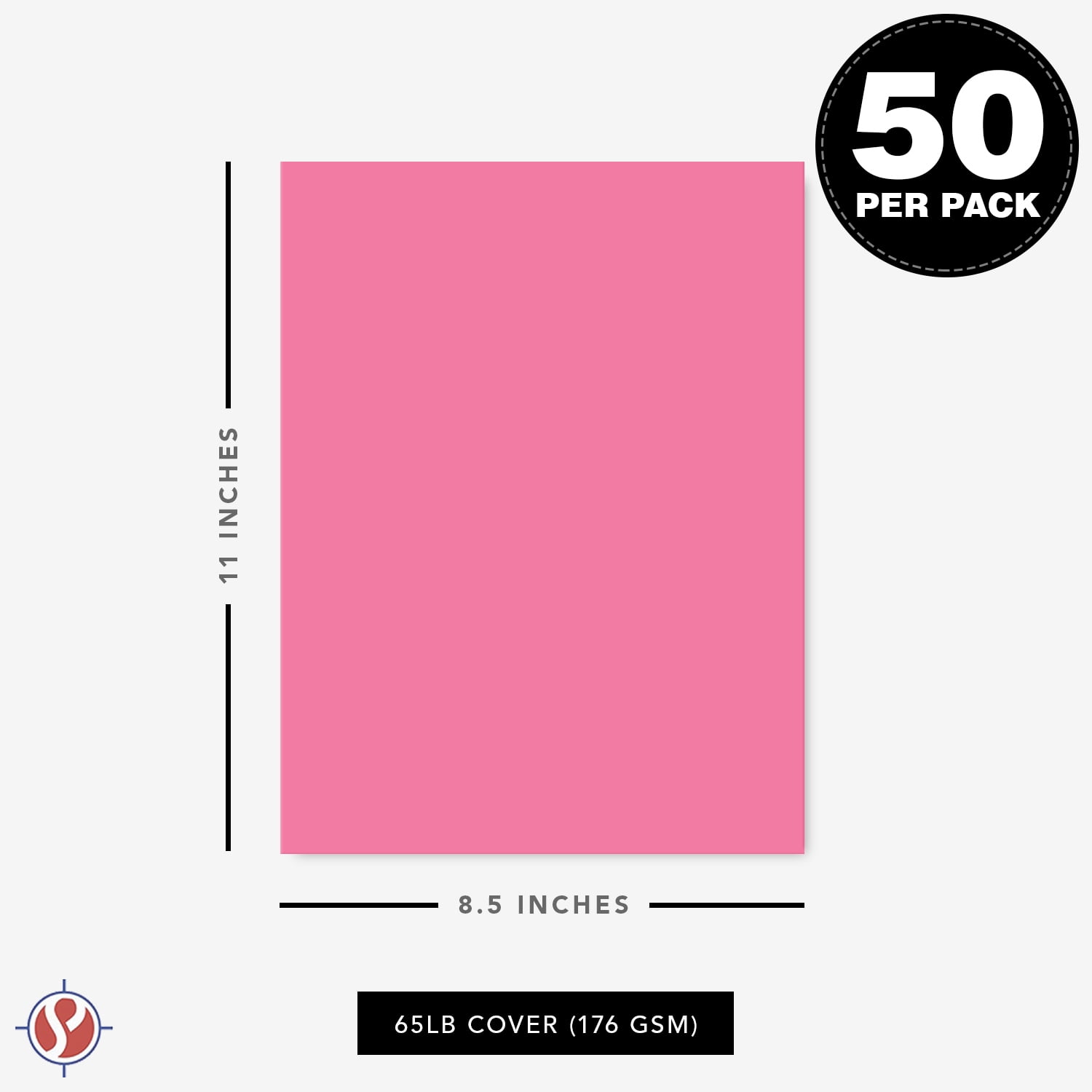 Premium Colored Card Stock Paper | 50 Sheets Pack | Superior Thick 65lb Cardstock, Perfect for School Supplies, Arts & Crafts | Acid & Lignin Free | 8.5 x 11" | Hot Pink / Ultra Fuchsia