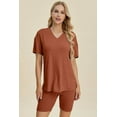 thumbnail image 3 of Basic Bae Full Size Ribbed V-Neck Short Sleeve Top and Shorts Set Stretchy Womenswear - Rosa Apparel, 3 of 11