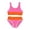Orange, variant on Ticikt Girls Two Piece Color Block Swimsuit with Wide Shoulder Strap Bikini Sets with Chest Pad,Color:Hot Pink,Size:7-8 Years