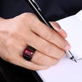 thumbnail image 3 of Anillo Ciclista Acero Inoxidable Negro Cristal Rojo Anillo Cristal Garn, 3 of 5