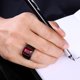 thumbnail image 3 of Anillo Ciclista Acero Inoxidable Cristal Rojo Negro Garn Crystal Ring JM, 3 of 5