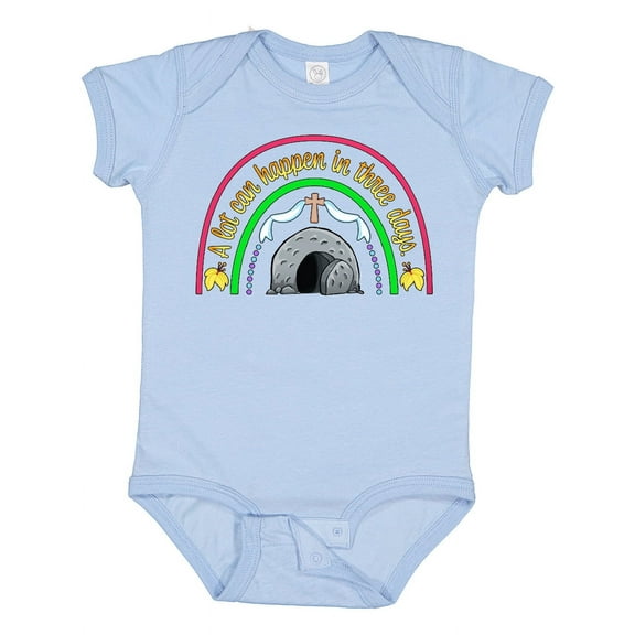 Inktastic A Lot Can Happen in Three Days Easter Rainbow Boys or Girls Baby Bodysuit