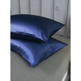 thumbnail image 4 of Move Over Royal Blue Satin Pillowcases Queen, Silk like Satin Pillow Cover Set of 2, Silky Microfiber Solid Pattern, 2 Pack, 4 of 7