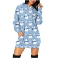thumbnail image 1 of Vestidos Para Mujer Otoño Señoras Con Capucha Manga Larga Estampado Navideño Vestido Suelto Moda Mini Vestido Odeerbi ODB146665, 1 of 5