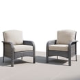 thumbnail image 4 of Ovios Patio Chairs Set of 2 All-Weather Wicker Patio Furniture Chairs Set Rattan High-Back Outdoor Armchairs with Cushions, Beige, 4 of 9