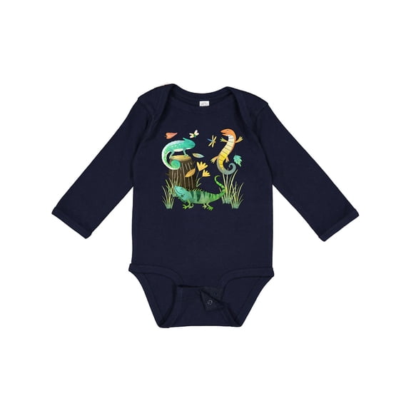 Inktastic Cute Lizards Hanging out Boys or Girls Long Sleeve Baby Bodysuit