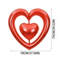 thumbnail image 2 of Minjewel 30 Inch Valentines Red Hearts Balloons Set, 4D Foil Balloons for Valentine's Day Decorations, Party, Wedding, Romantic Home Decor,Gold, 2 of 3