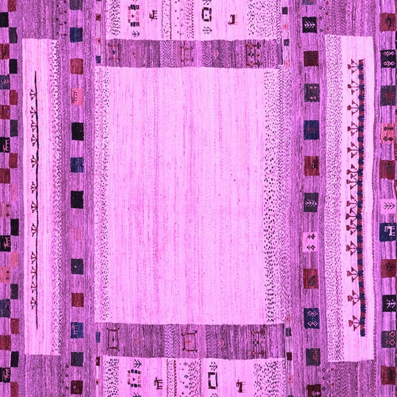 Ahgly Company Indoor Square Abstract Purple Contemporary Area Rugs, 5' Square
