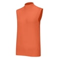 thumbnail image 5 of ManxiVoo Women Autumn Round Neck Check Pocket Short Sleeved Knitted Sweater Cropped Pullover Slim Sleeveless Turtleneck for Base Layer Comfort L Size Orange, 5 of 9