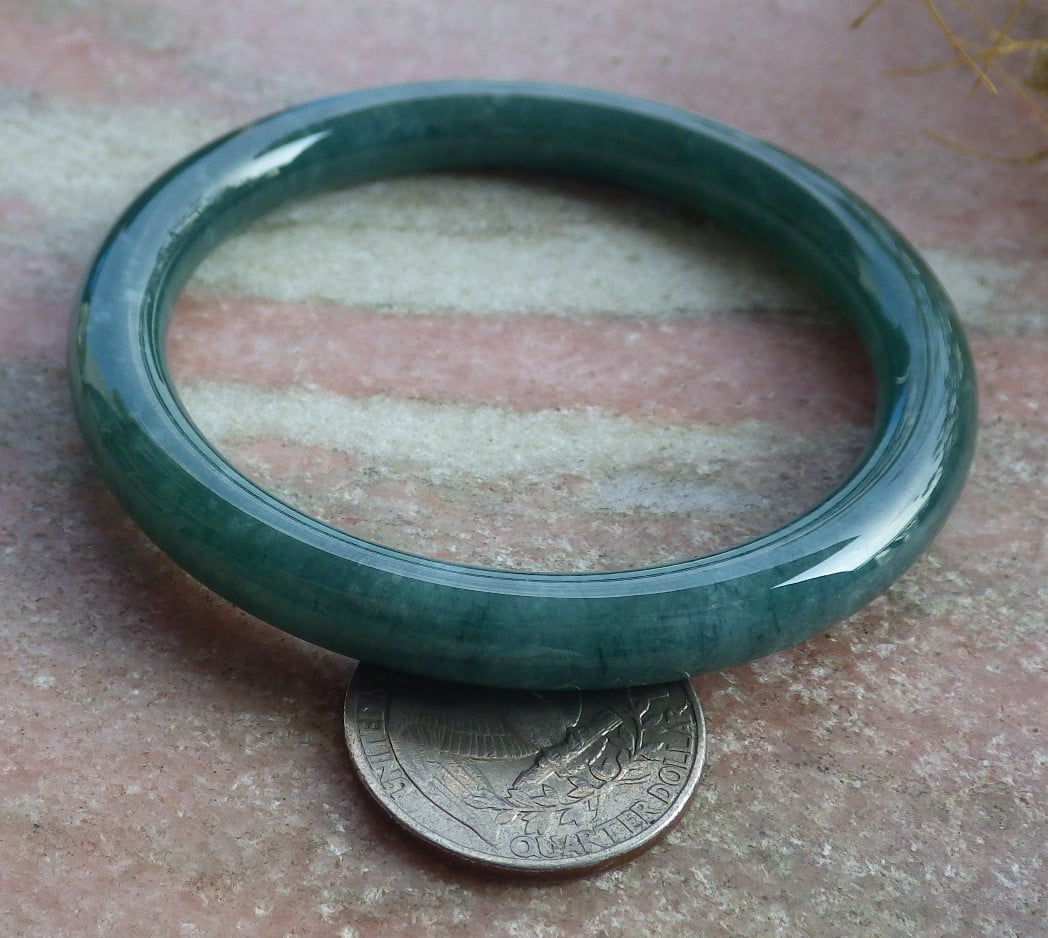 Icy Green Natural A JADE Jadeite Circle Bangle Bracelet 55 mm 682092 TN