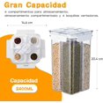 thumbnail image 2 of Recipientes Herméticos con Tapas para Almacenar con 4 Compartimentos, Contenedores de Plástico Transparente para Cereal, Especias, Secos, con taza medidora, 2 of 4