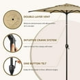 thumbnail image 5 of Abba Patio 7.5ft Outdoor Patio Umbrella w/ Push Button Tilt and Crank, 6 Ribs, Brown, 5 of 10