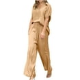 thumbnail image 2 of HUPOM Medieval Pants Training Pants Trousers High Waist Rise Short Straight-Leg Khaki 3XL, 2 of 6