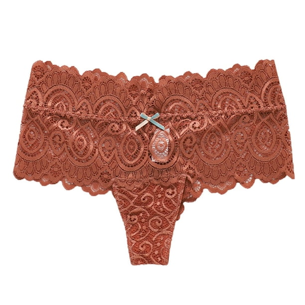 nsendm Female Underpants Adult Cotton Panties for Women High Waist Sexy Women  Lace Flowers Low Waist Underwear plus Size Thongs for Women Single(Pink,  XL) 