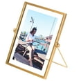 thumbnail image 4 of Modern Metal Floating Tabletop Photo Picture Frame with Glass Cover and Easel Stand, 4 of 9