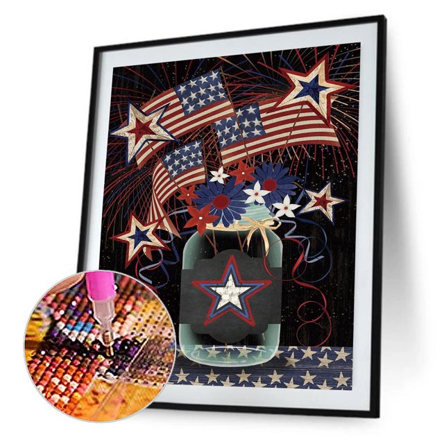 Cuadros Decorativos Kit de pintura de diamante 5D Día de la Independencia Taladro redondo completo Imagen de pared de bricolaje Sywqhk Nuevos Originales