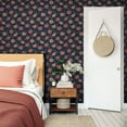 thumbnail image 2 of Jen Hewett Poppy Field Navy Pink Peel & Stick Wallpaper, 2 of 4
