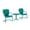 Turquoise, variant on Crosley Furniture Ridgeland 3 Pc 22"Round Metal Patio Conversation Set in Navy