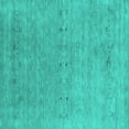 thumbnail image 1 of Ahgly Company Machine Washable Indoor Square Abstract Turquoise Blue Contemporary Area Rugs, 3' Square, 1 of 4