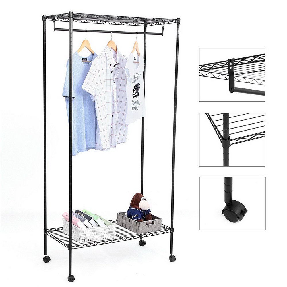 Wire Shelving Garment Rack Clothes Rack,Portable Clothes Closet